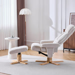 Modern Heated Massage 360° Swivel Recliner Accent Chair with Ottoman, Ergonomic detail image 9
