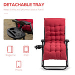 Outsunny Padded Zero Gravity Reclining Lounge Chair detail image 6