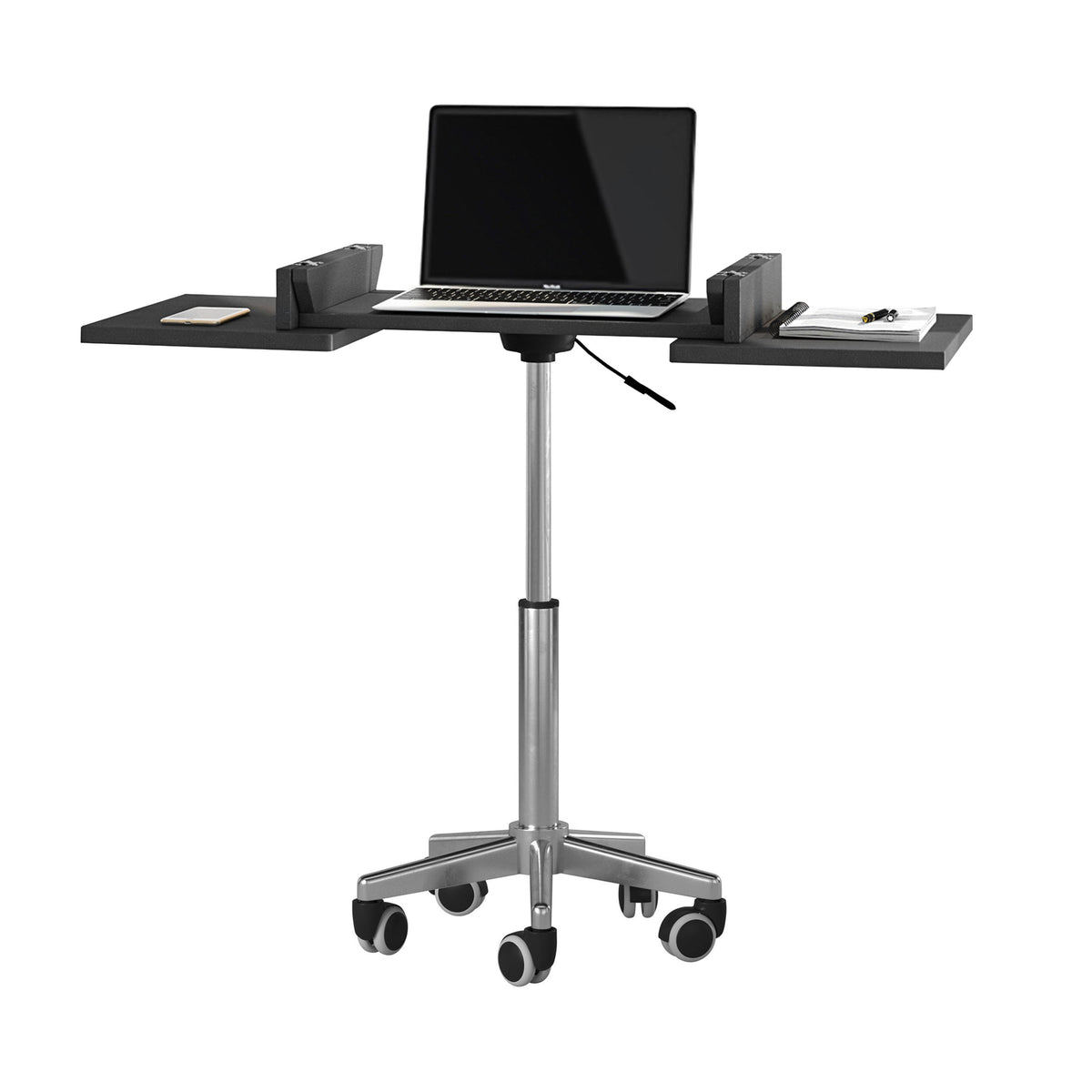 Techni Mobili Folding Table Laptop Cart, Graphite mobile laptop workstation