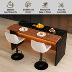 63 in. Kitchen Island with LED Lighting & 2 Bar Stools product view 10