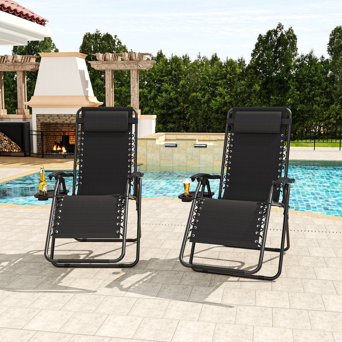 Folding Zero Gravity Lounge Chair with Headrest detail image 13