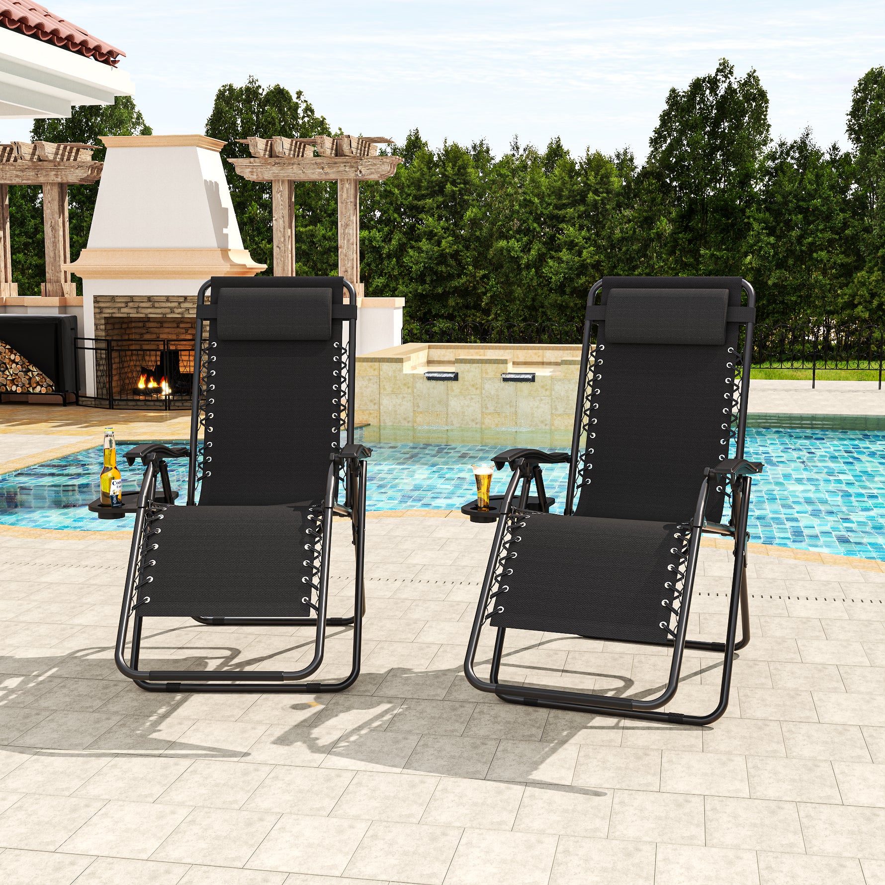 Folding Zero Gravity Lounge Chair with Headrest detail image 13