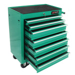 7-Drawer Multifunctional Tool Cart with Wheels - Green for workshop, garage, storage, or utility use