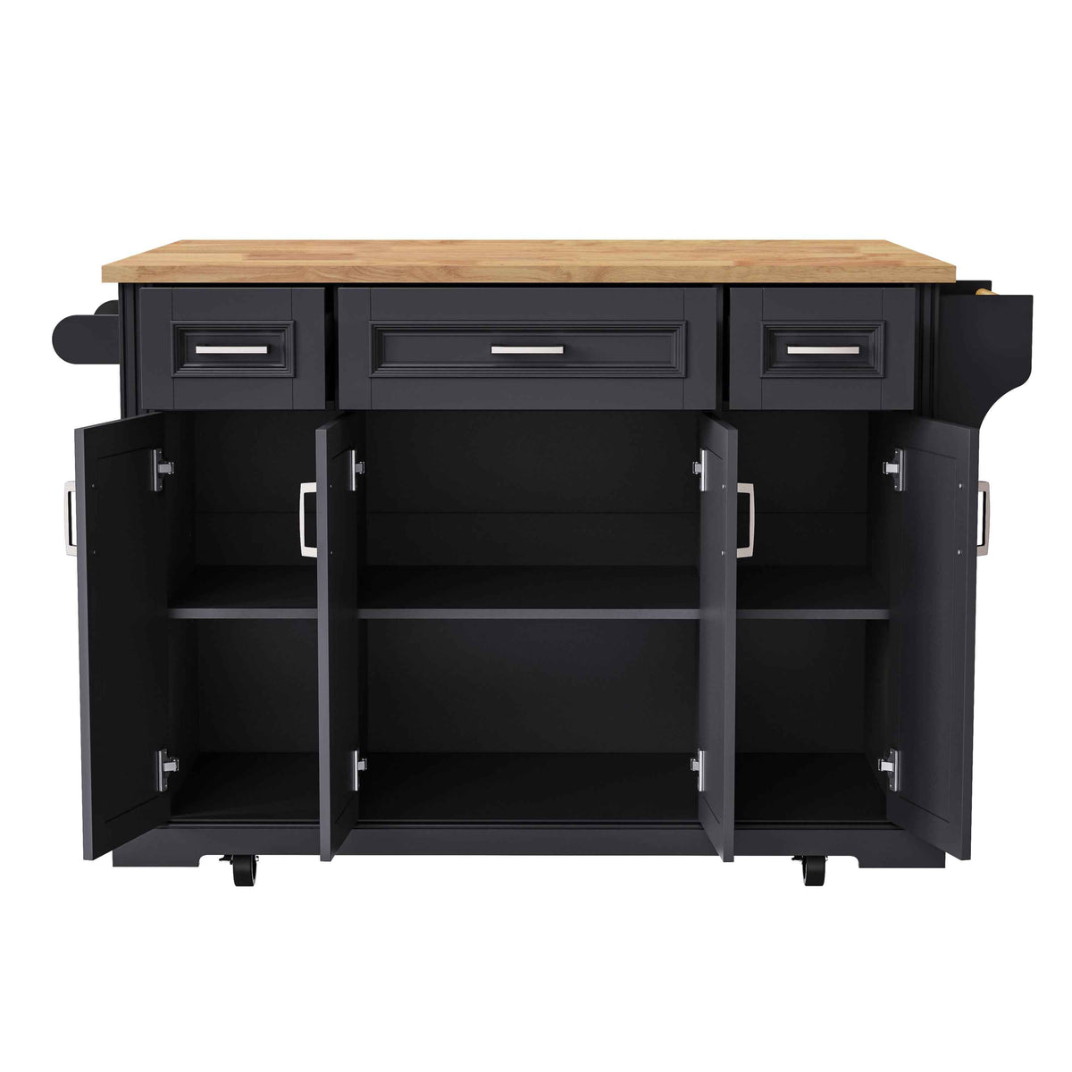 54 in. Rolling Kitchen Island with Drop Leaf & Storage product view 46