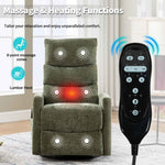 Heat Massage Manual Recliner Chair with Rocker and Swivel in Fabric for Living Room detail image 28