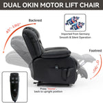 Dual-Motor Power Lift Genuine Leather Heat & Massage Recliner detail image 13