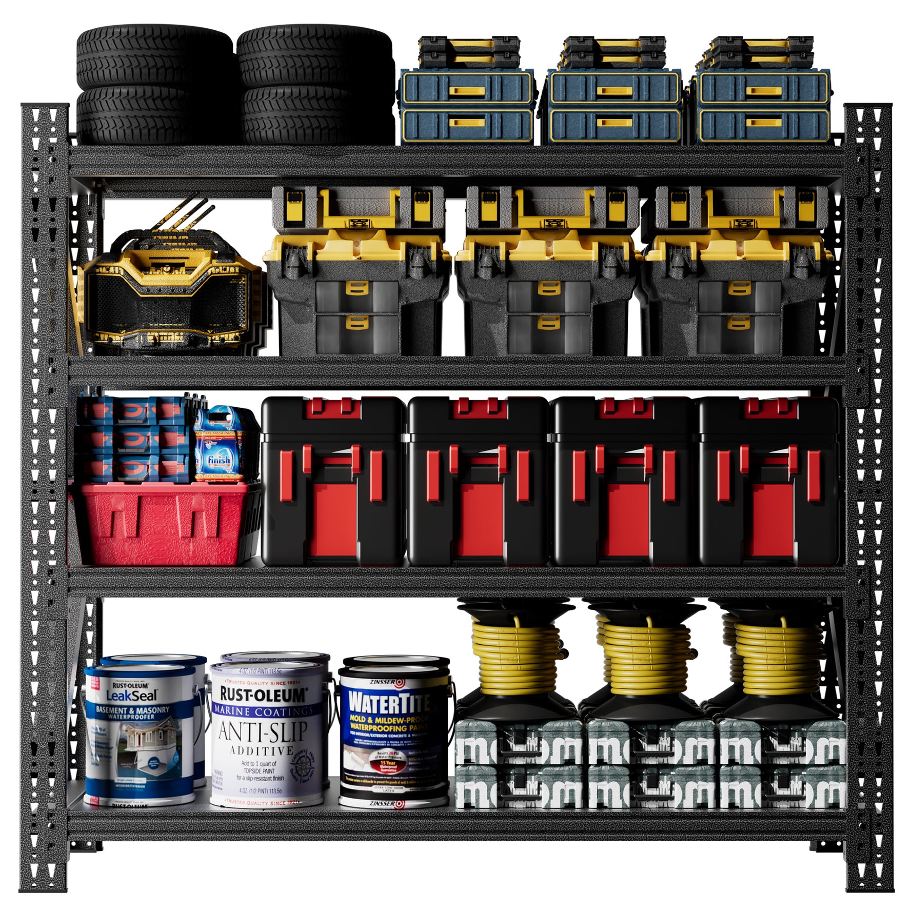 Heavy Duty Metal Adjustable Garage Shelving Unit, 4000lb Capacity Industrial Storage Rack for workshop, garage, storage, or utility use