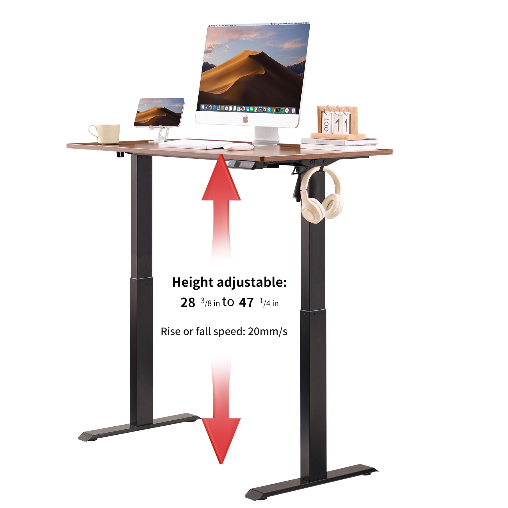 48" x 24" Electric Standing Desk workspace desk setup