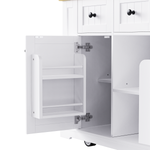53 in. Farmhouse Kitchen Island with Power Outlet & Stools product view 38