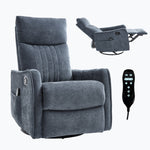 Heat Massage Manual Recliner Chair with Rocker and Swivel in Fabric for Living Room detail image 32
