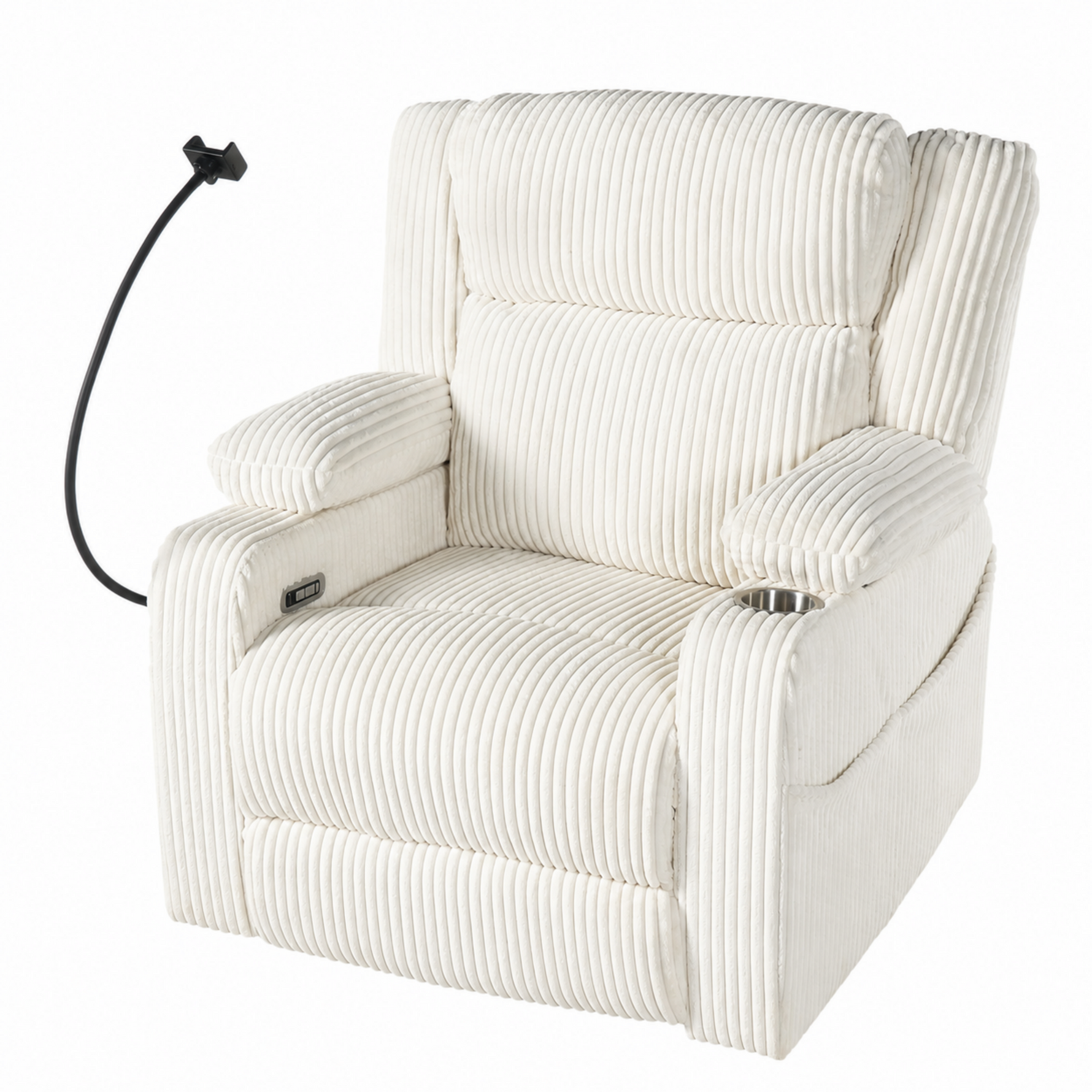 Electric Power Recliner Chair with Heat and Massage, 270° Swivel detail image 15