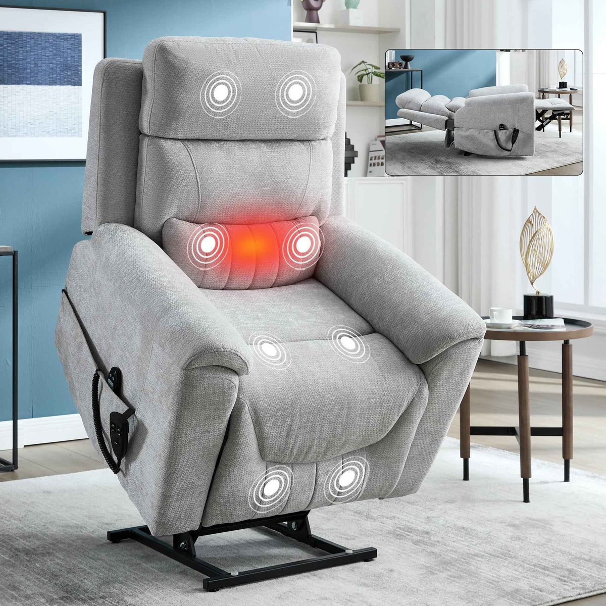 Dual-Motor Leather-Air Power Lift Recliner detail image 134