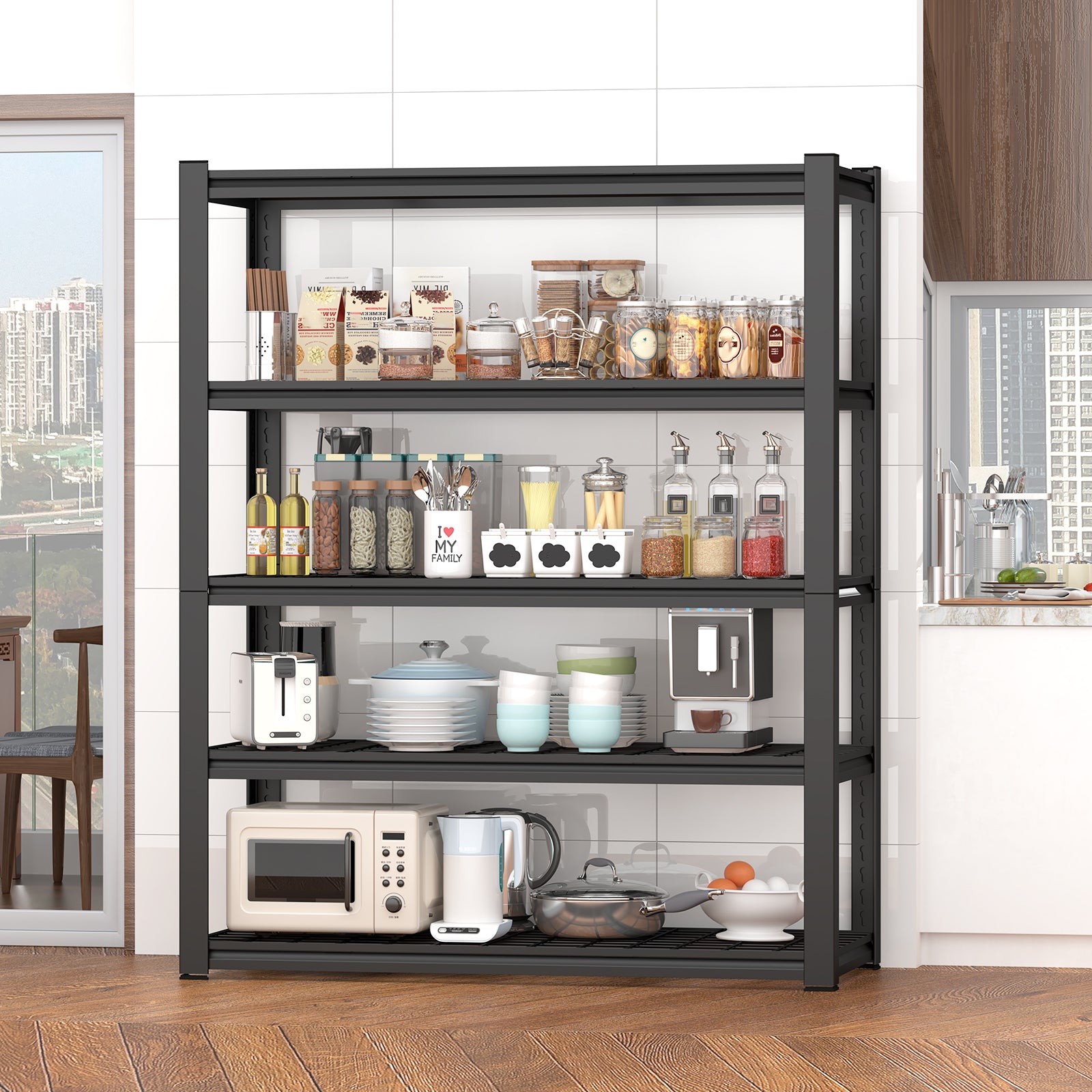 59" Heavy-Duty Metal Garage Storage Rack for workshop, garage, storage, or utility use