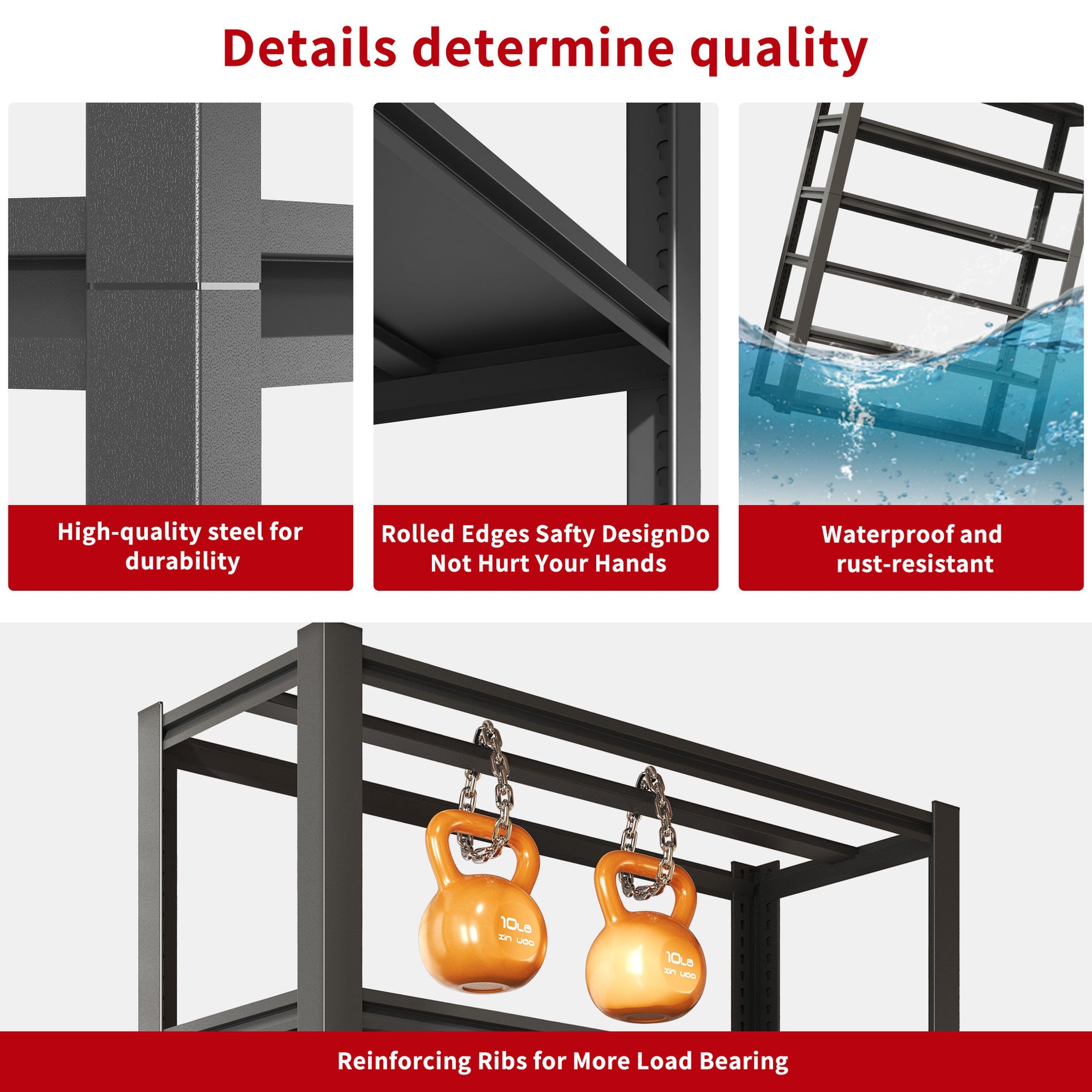 Industrial Heavy Duty Adjustable Metal Mesh Storage Shelving Unit for workshop, garage, storage, or utility use