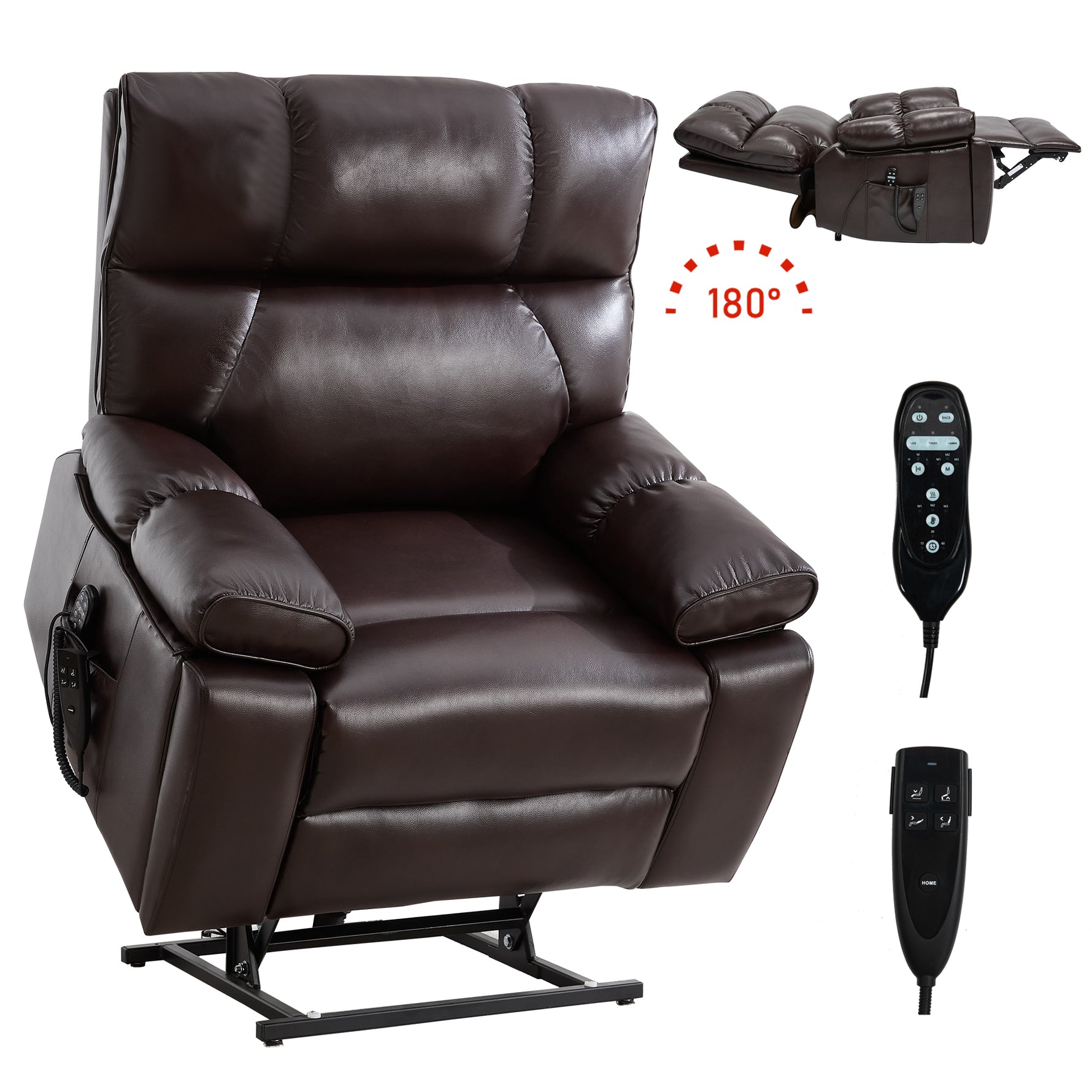 Dual-Motor Power Lift Recliner with Heat & Massage, 350 lb Capacity detail image 119