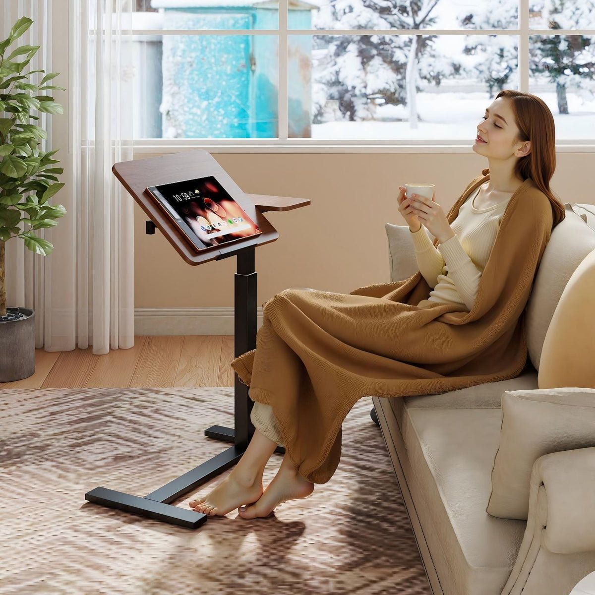 Mobile Adjustable Overbed Laptop Desk mobile laptop workstation