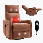 Heat Massage Manual Recliner Chair with Rocker and Swivel in Fabric for Living Room detail image 13