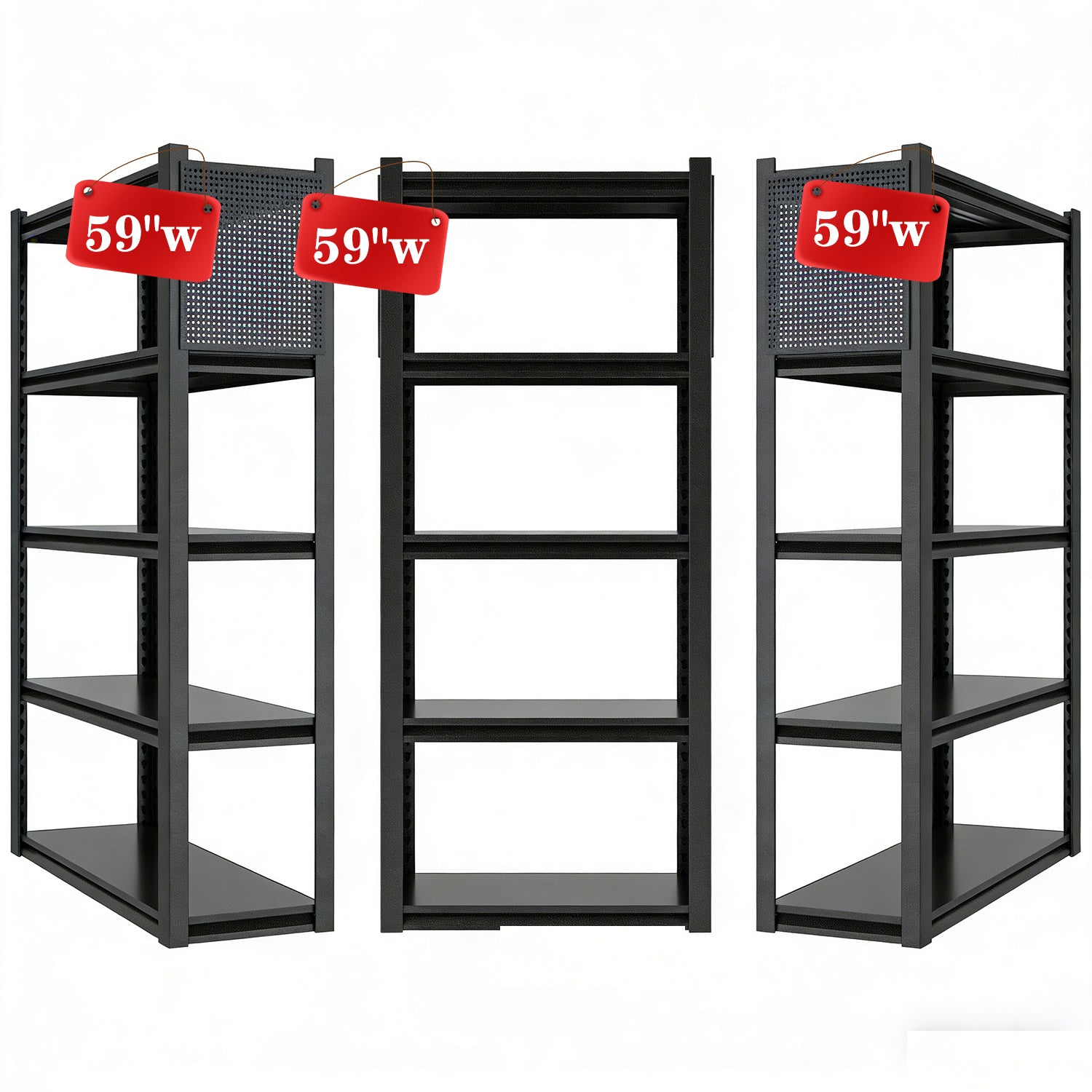 Heavy-Duty Adjustable Garage Shelving with Pegboard for workshop, garage, storage, or utility use