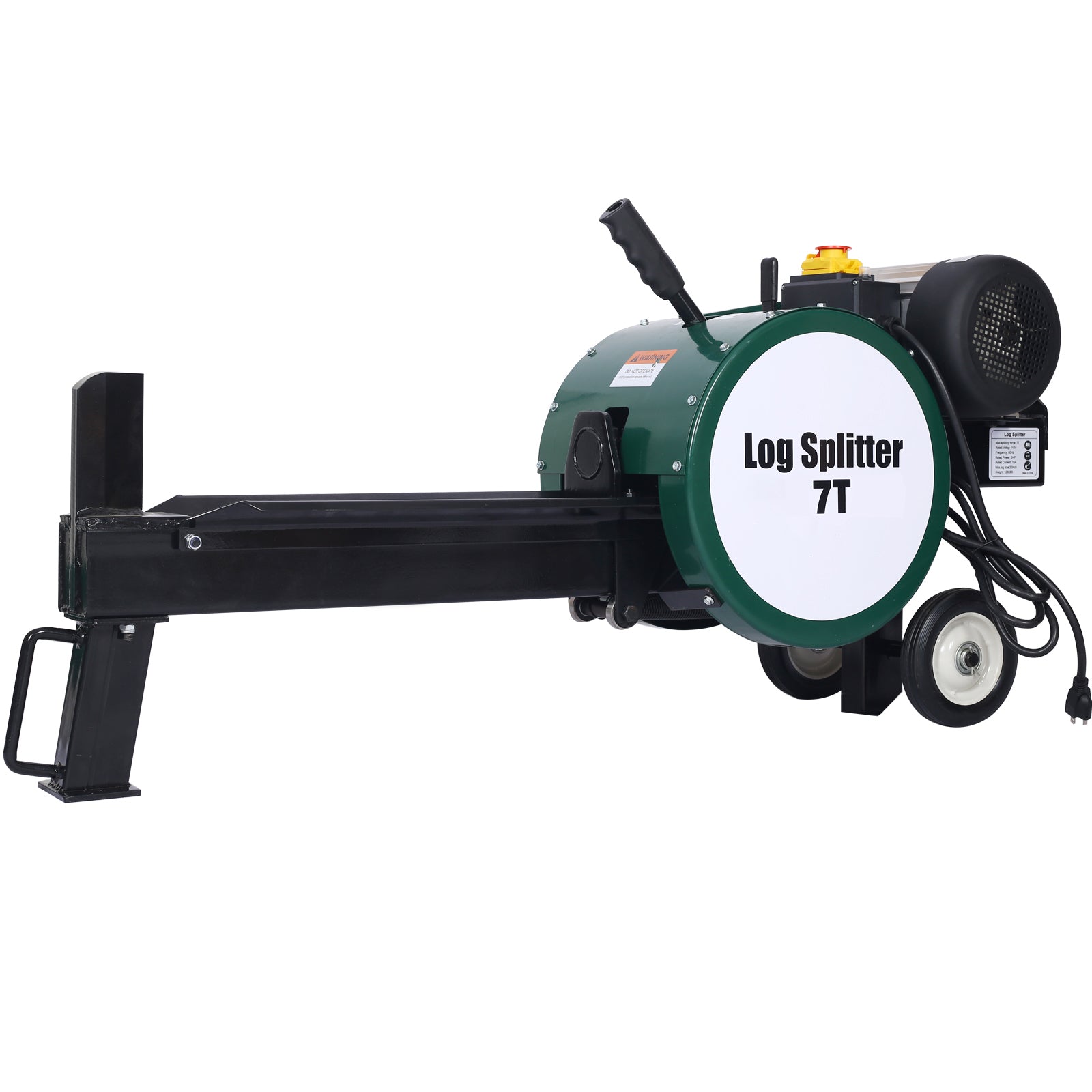 7-Ton Portable Electric Horizontal Log Splitter for workshop, garage, storage, or utility use