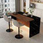 63 in. Kitchen Island with LED Lighting & 2 Bar Stools product view 1