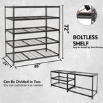 5-Tier Heavy-Duty Adjustable Metal Shelving Unit, 48" W x 24" D x 72" H for workshop, garage, storage, or utility use