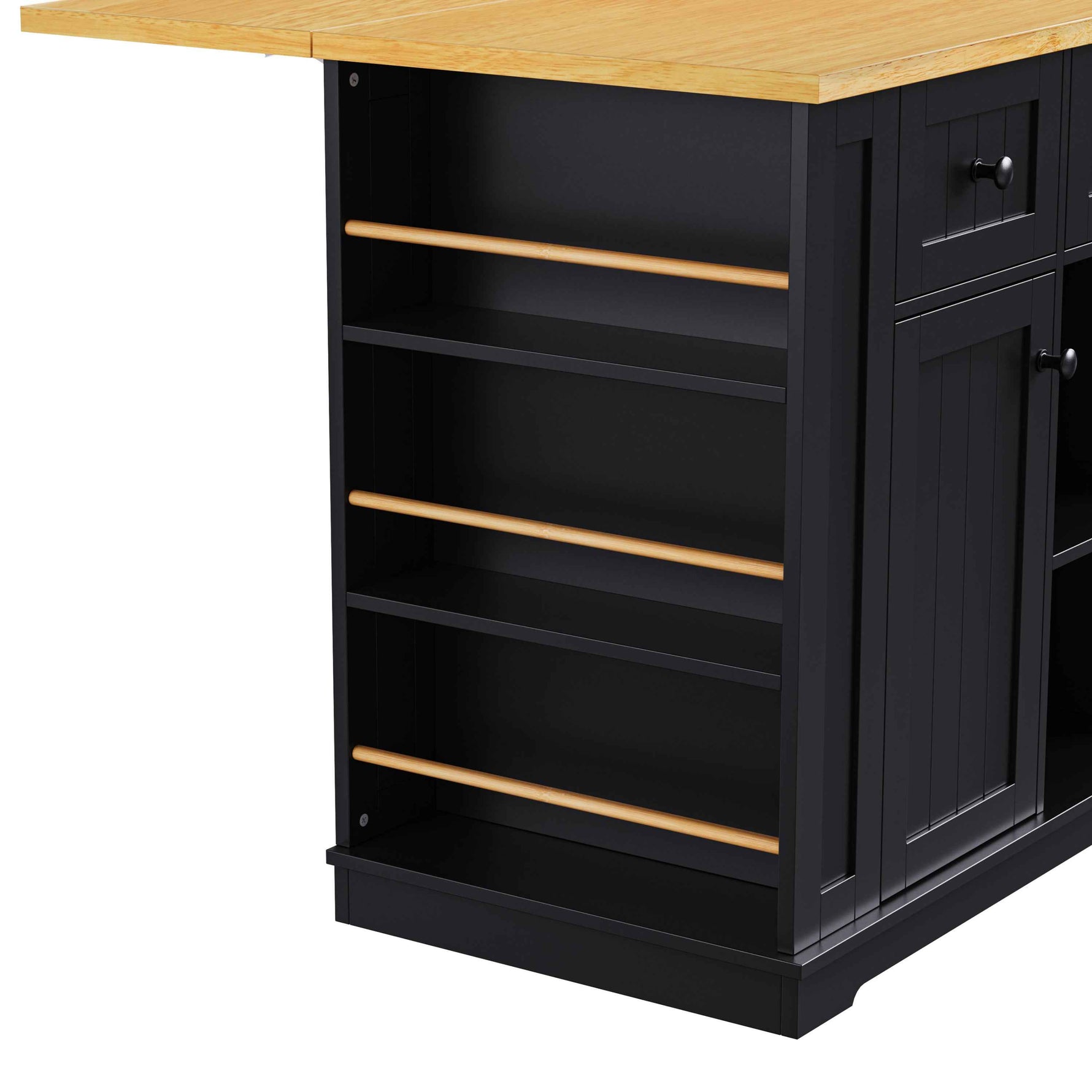 53 in. Farmhouse Kitchen Island with Power Outlet & Stools product view 117