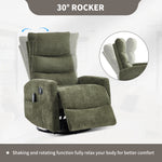 Heat Massage Manual Recliner Chair with Rocker and Swivel in Fabric for Living Room detail image 29