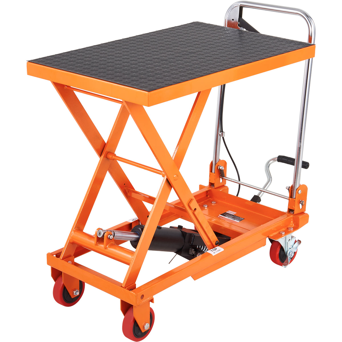 Manual Hydraulic Scissor Lift Table Cart with Non-Slip Pad for workshop, garage, storage, or utility use