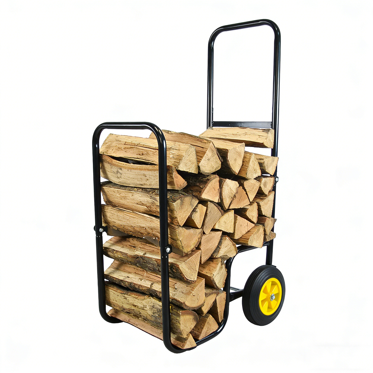 Rolling Steel Firewood Log Cart & Storage Rack for workshop, garage, storage, or utility use