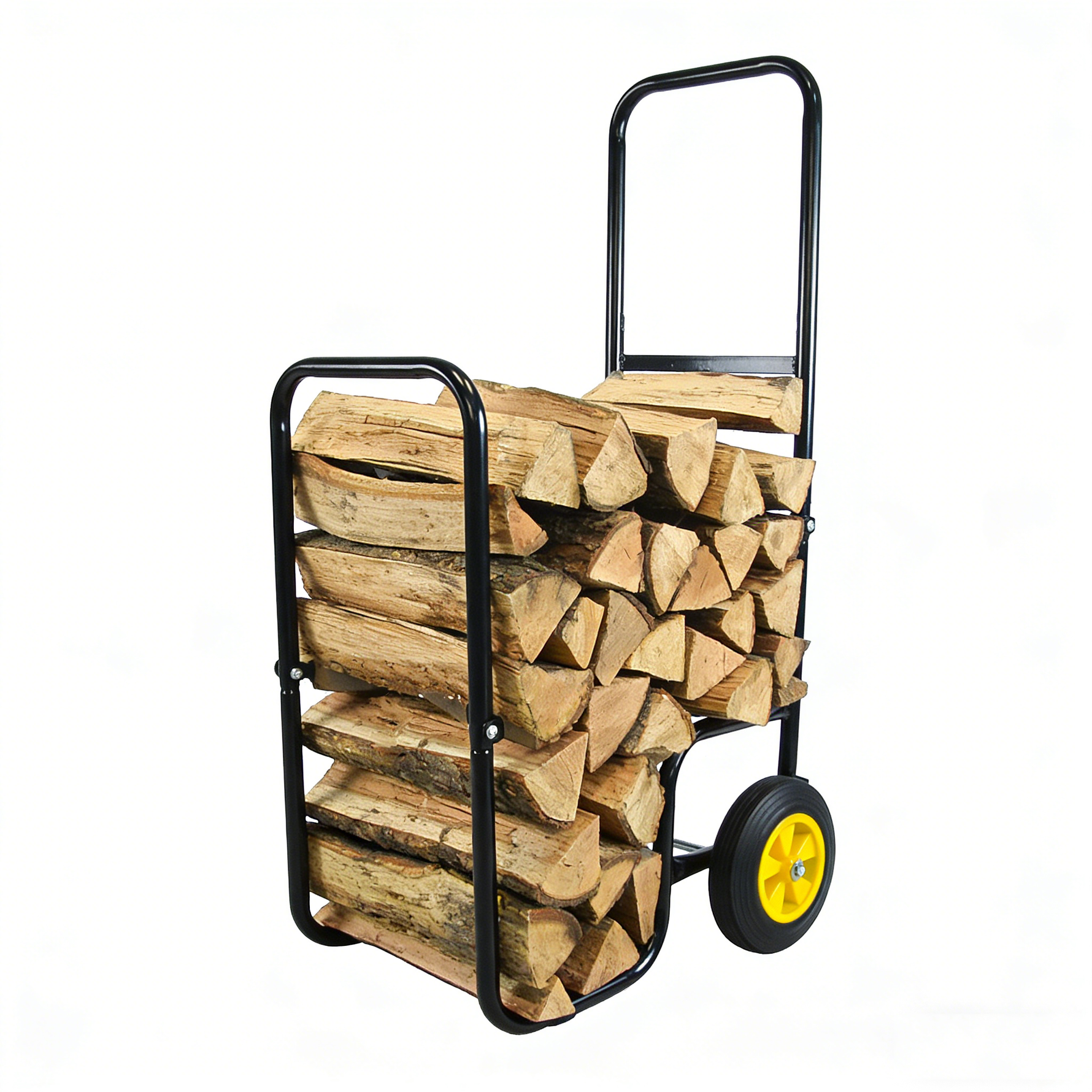 Rolling Steel Firewood Log Cart & Storage Rack for workshop, garage, storage, or utility use