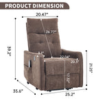 Chenille Single-Motor Power Lift Recliner with Massage & Heat detail image 33