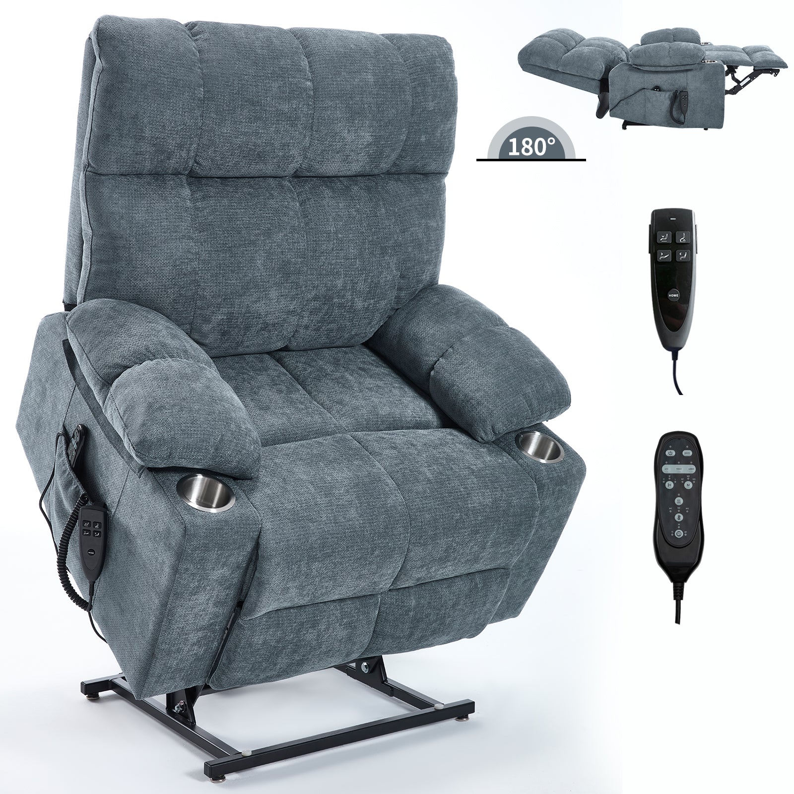 Chenille Dual-Motor Power Lift Recliner, 350 lb Capacity detail image 59