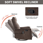 Heat Massage Manual Recliner Chair with Rocker and Swivel in Fabric for Living detail image 26