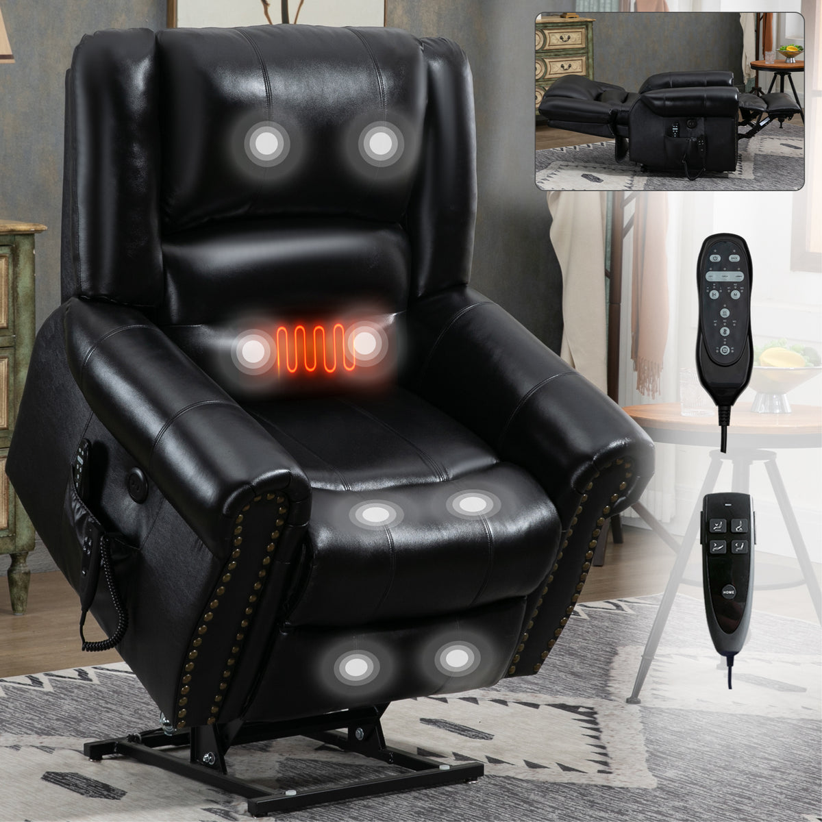 Dual-Motor Power Lift Heat & Massage Recliner detail image 40