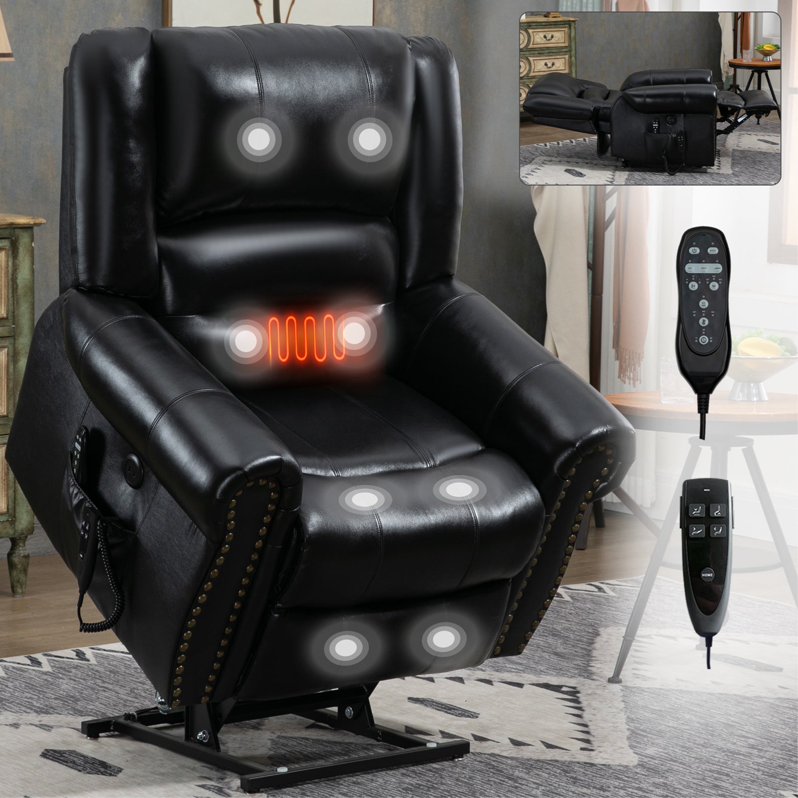 Dual-Motor Power Lift Heat & Massage Recliner detail image 40
