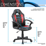 Techni Mobili Student Racer Office Chair, Red for home office seating