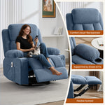 Swivel Rocker Recliner Chair with Vibration Massage, Heat, USB Port and Cup Holderrs detail image 19