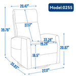 Heat Massage Manual Recliner Chair with Rocker and Swivel in Fabric for Living Room detail image 74