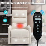 Heat Massage Manual Recliner Chair with Rocker and Swivel in Fabric for Living Room detail image 4