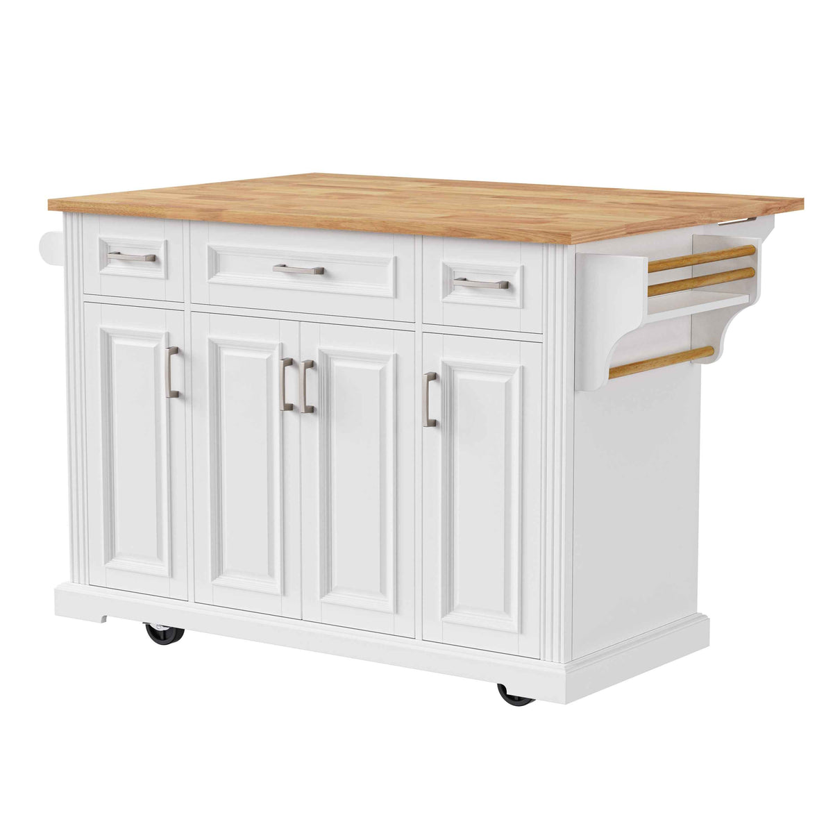 54 in. Rolling Kitchen Island with Drop Leaf & Storage product view 14
