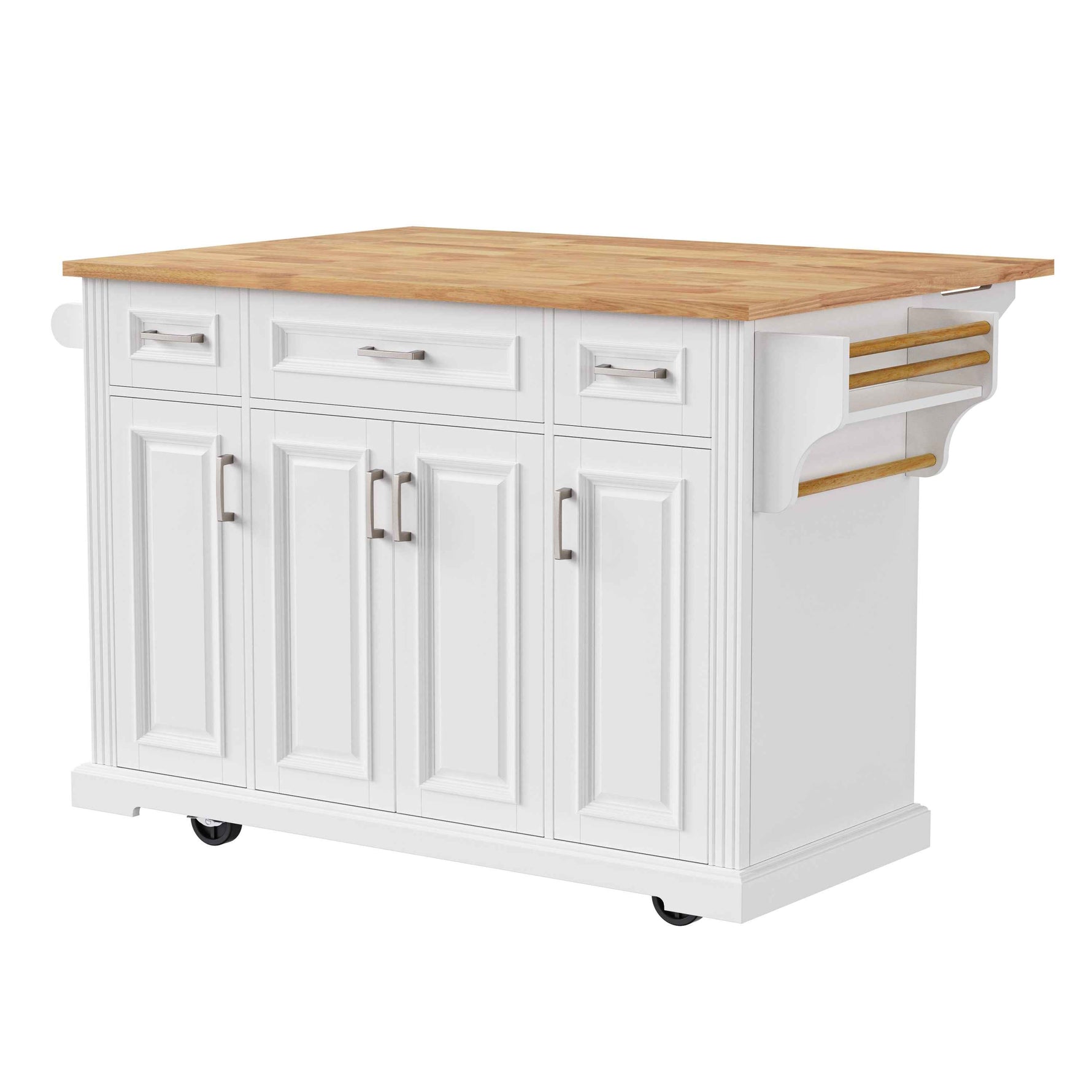 54 in. Rolling Kitchen Island with Drop Leaf & Storage product view 14