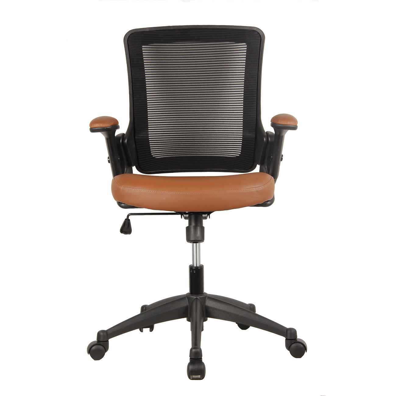 Techni Mobili Mid-Back Mesh Task Office Chair with Height Adjustable Arms for home office seating