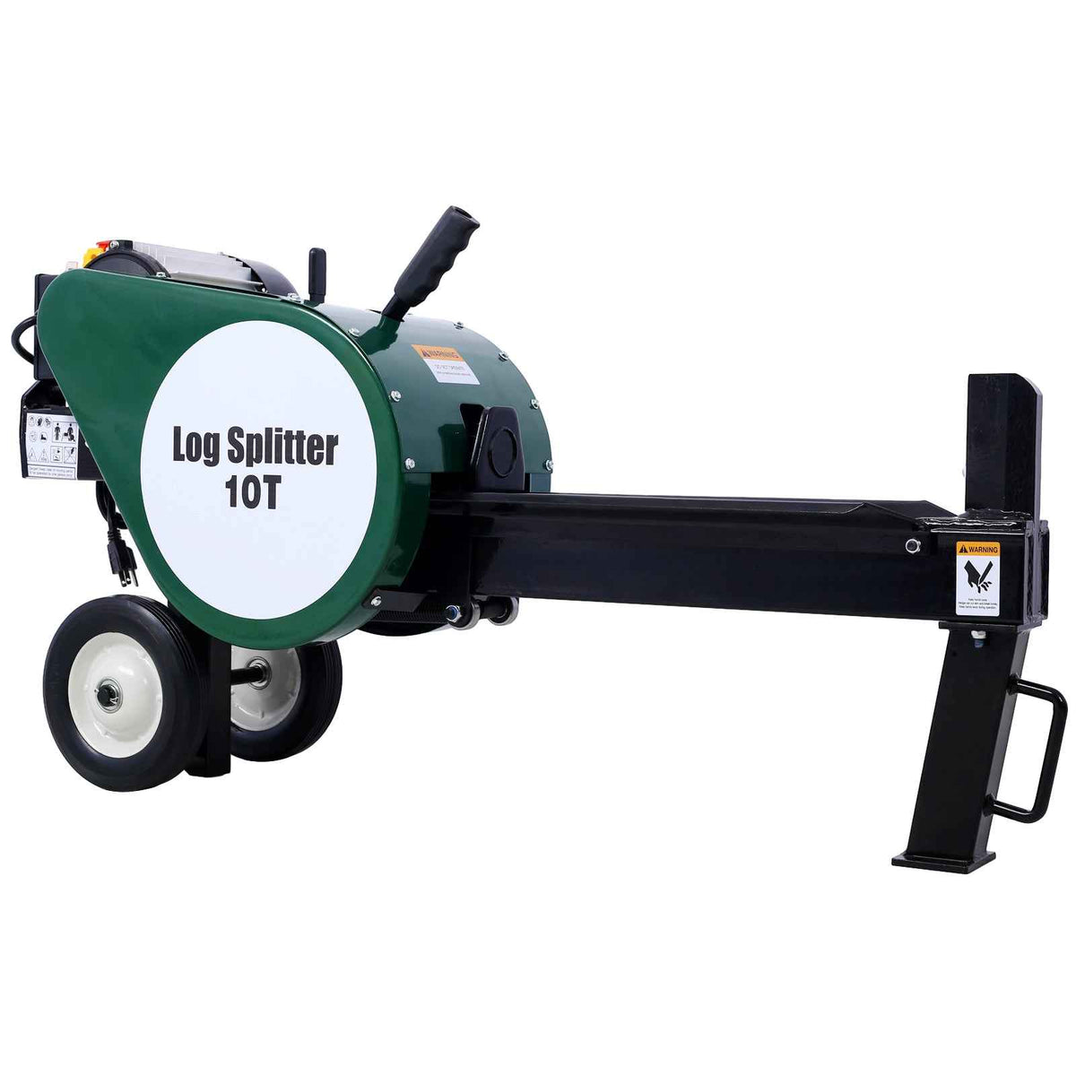 10-Ton Portable Electric Horizontal Log Splitter for workshop, garage, storage, or utility use