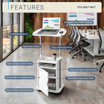Techni Mobili Sit-to-Stand Laptop Cart with Storage mobile laptop workstation