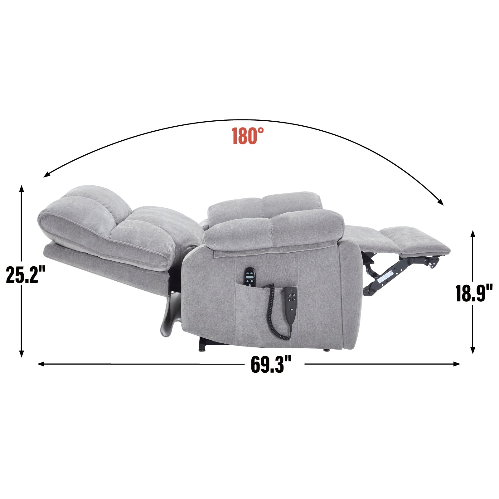 Dual-Motor Power Lift Recliner with Heat & Massage, 350 lb Capacity detail image 145