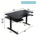 L-Shaped 59" Electric Standing Desk workspace desk setup