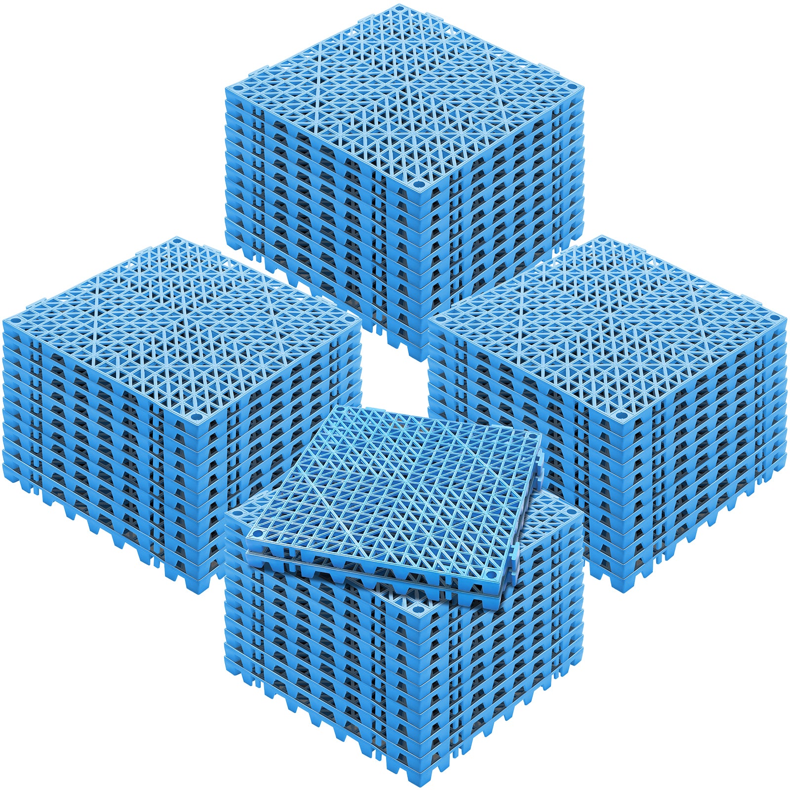 PVC Interlocking Drainage Garage Floor Tiles, 12" x 12" x 0.5" for workshop, garage, storage, or utility use