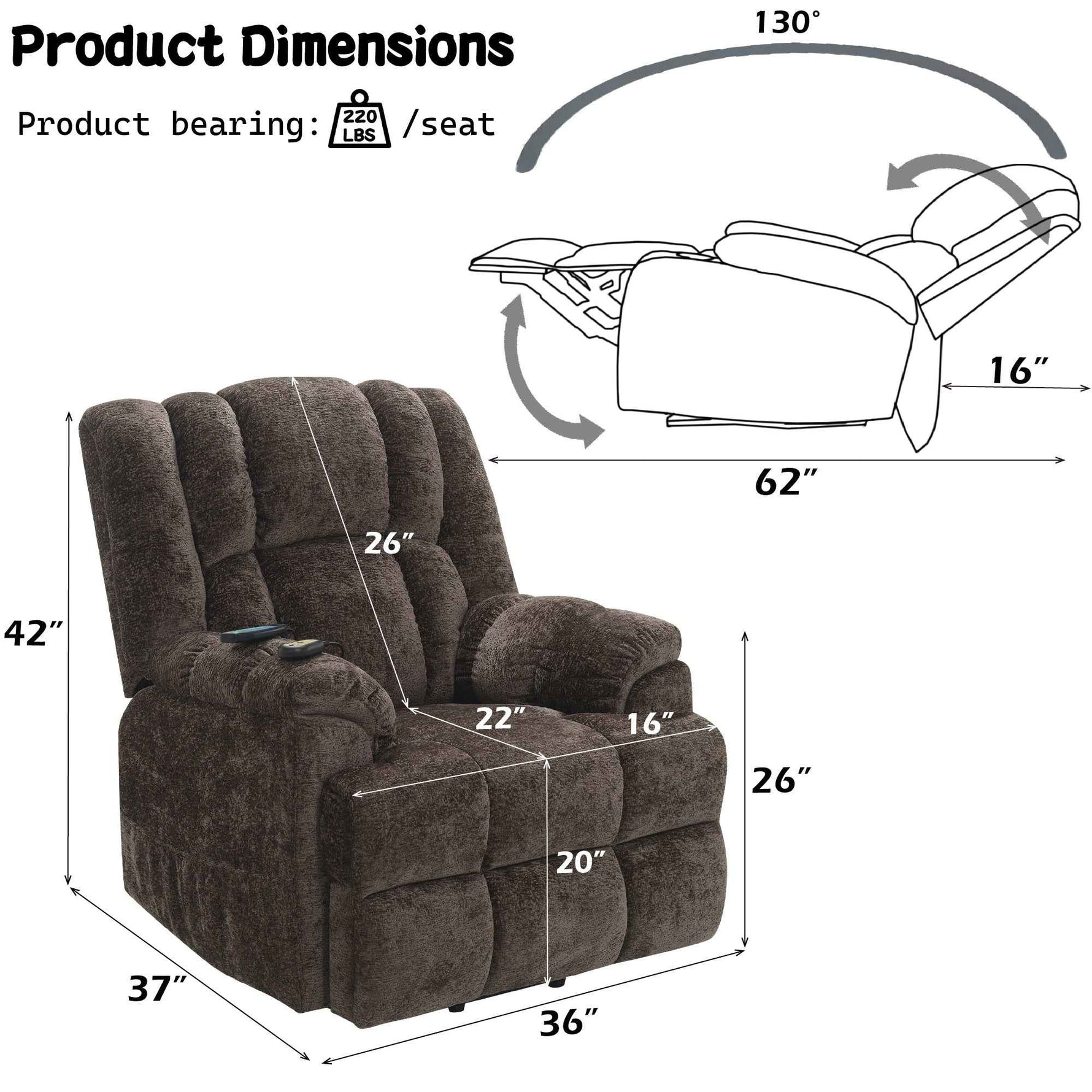 Nairi Power Recliner with Lift and Heating and Massage detail image 16