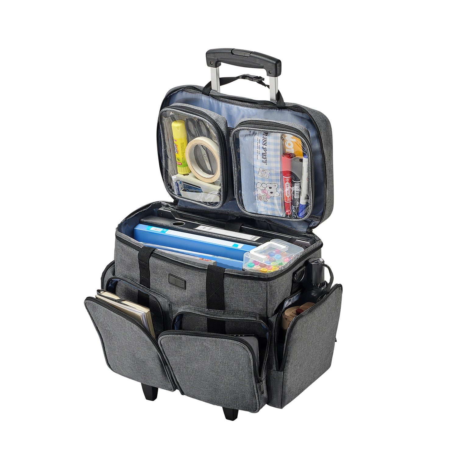 VEVOR rolling laptop bag with wheels and structured storage for work travel