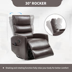 Heat Massage Manual Recliner Chair with Rocker and Swivel in Fabric for Living Room detail image 17